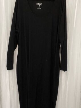Torrid Black Super Soft Long Sleeve Scoop Neck Midi Dress